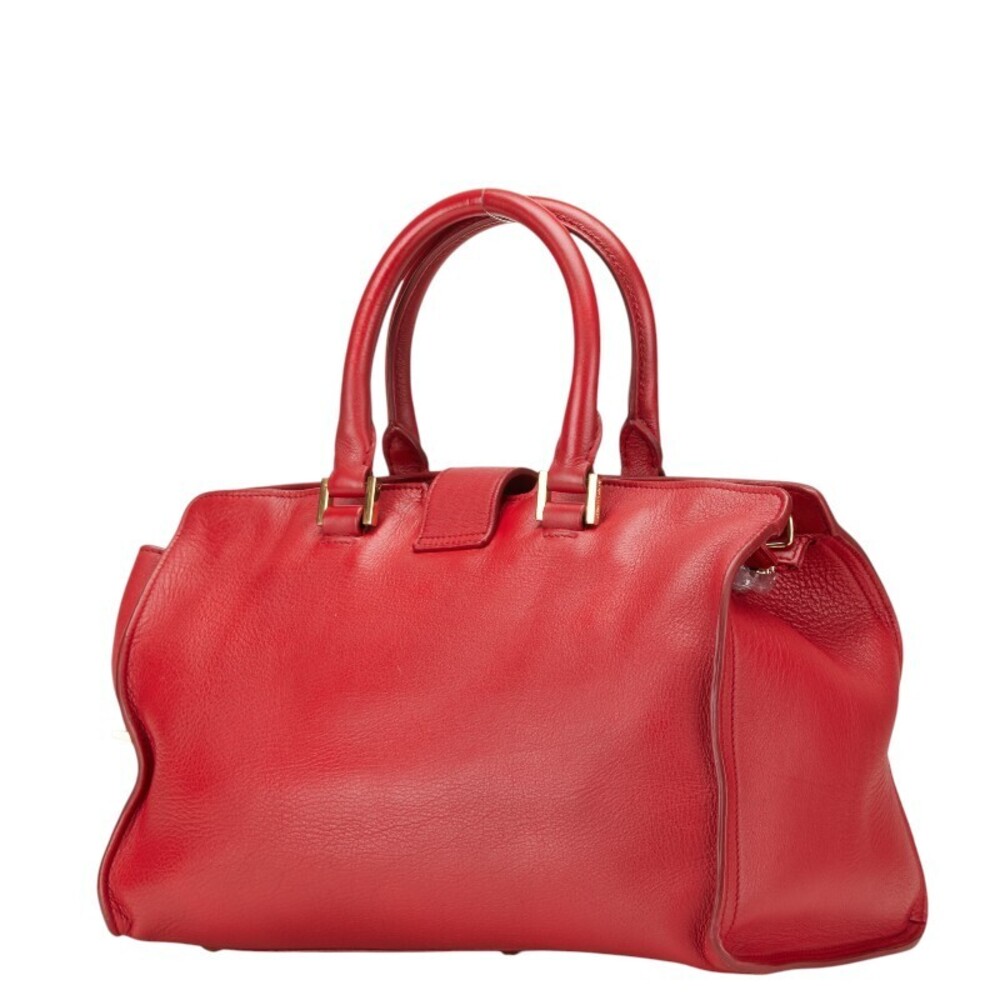 Saint Laurent Cabas Handbag Shoulder Bag Red Leather - Picture 2 of 9